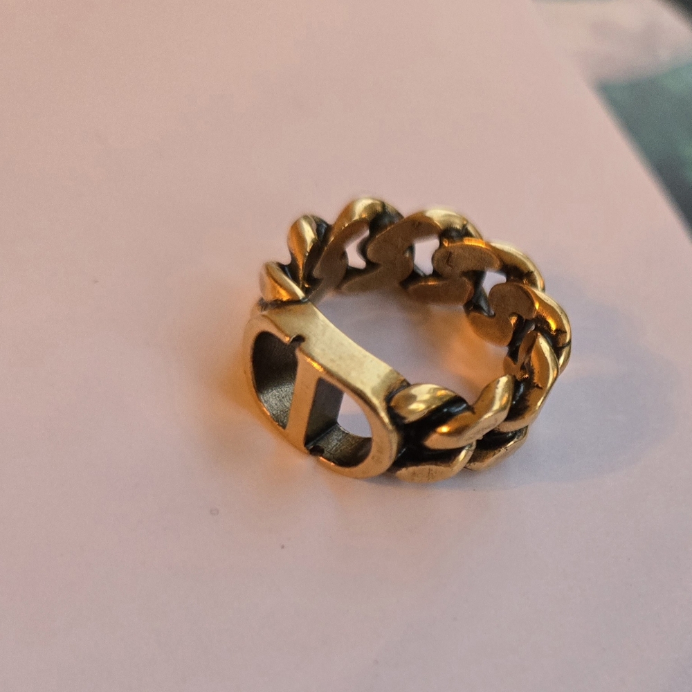 DIOR MONRAIGNE Link 30 Gold Chain Link Ring - Picture 4 of 10